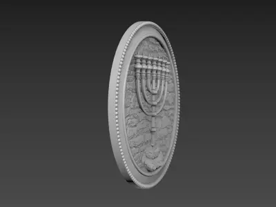 Menorah Bas-Relief 3D model