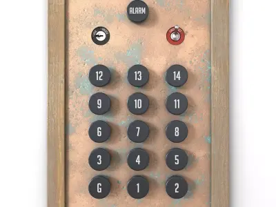 Vintage Elevator Control Panel 3D model