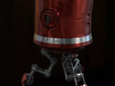 robot red-bots Low-poly 3D model