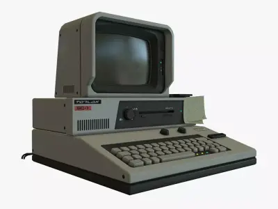 Retro Sci-Fi Computer Low-poly 3D model