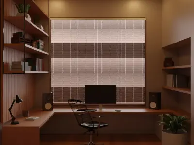 Desktop low poly realistic picture Low-poly 3D model