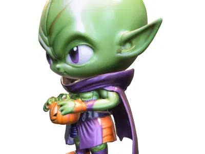 Chibi Alien Trick or Treat  Halloween Sci-Fi 3D model