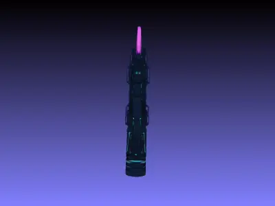 Syntherion Pulsecaster Sci-Fi Energy Cannon 3D Model  Game-Ready Low-poly 3D model