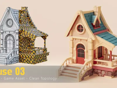 Stylized House 03 Low-poly 3D model