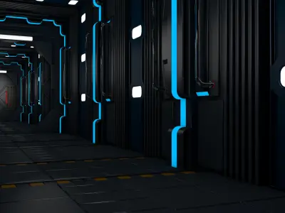 Sci Fi Corridor 3D model 104