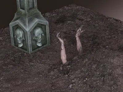  Creepy Cemetery Scene 