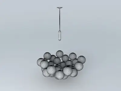 Glass Ball Cloud Chandelier 3D model