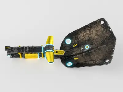 Sci-Fi Shovel Low-poly 3D model