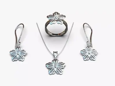 Light floral set 3D print model