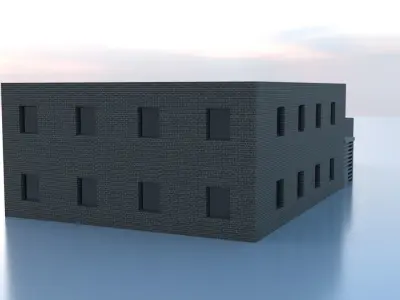City Fire Station 1 Low-poly 3D model