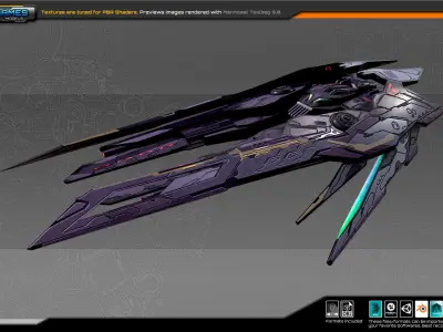 SF Alien Fighter A3 Low-poly 3D model