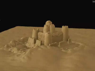 Beach sandcastle 3D model