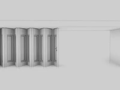 Rigging multi-fold panel door Low-poly 3D model