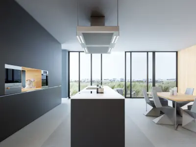 Octane - C4D Scene files - Minimalist Kitchen Interior Scene 3D model