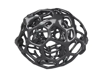 Abstract Shape Broken Nanotubes v1 002 Low-poly 3D model