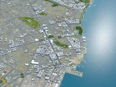 Zhanjiang Guangdong Province China 60km Low-poly 3D model