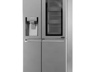 InstaView Refrigerator with Non Plumbed Water and Ice Dispenser 3D model