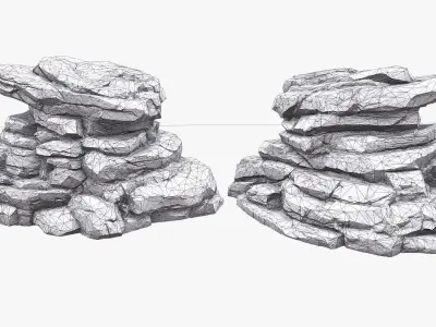 Sharp Rock 3 two texture Low-poly 3D model