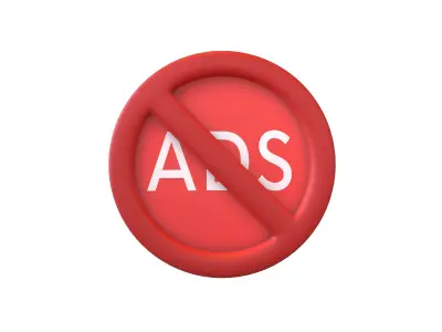 No Ads Symbol V1 001 Low-poly 3D model