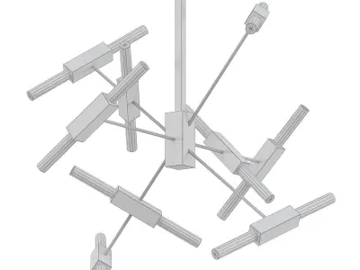 TUBULAR chandelier with wires hanging from it 3D model