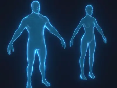 Human Hologram Male and Female 3D Model Collection 3D Model Pack