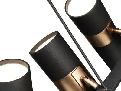 Black Mutil Pipe Chandelier 9 Lamps 3D model