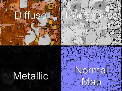 CurlyHaired Toddler D Model for Games and Animations Low-poly 3D model