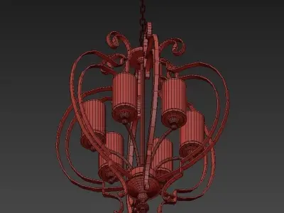 Chalon 6 Light Chandelier 3D model
