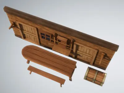 Stylized Wooden Prop Model 3D model