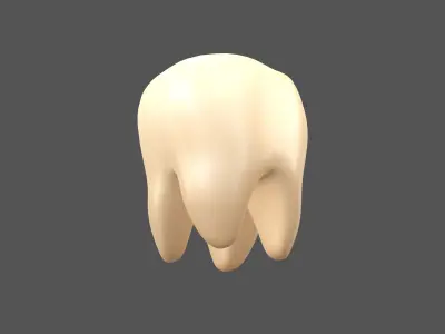Tooth Emoji v1 002 Low-poly 3D model