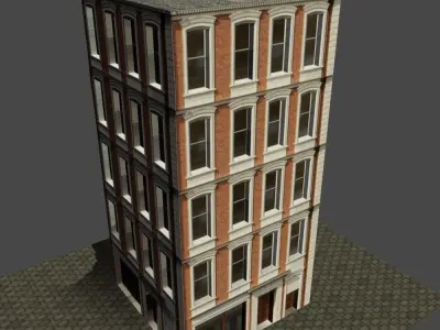 building 9 brick Low-poly 3D model