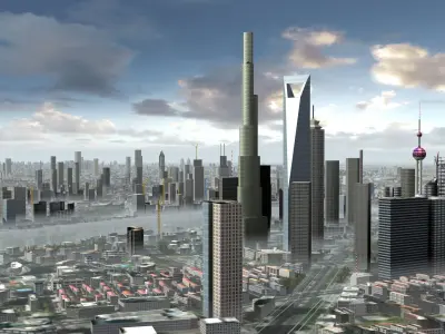 Shanghai City China 3D model