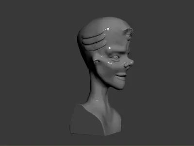 Alien bust stl 3d printable 3D print model