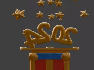 High-Quality 3D Cartoon New Year Wish Box Free low-poly 3D model
