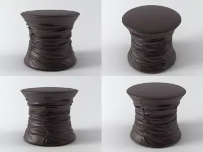 Bellows side table and stool 3D model