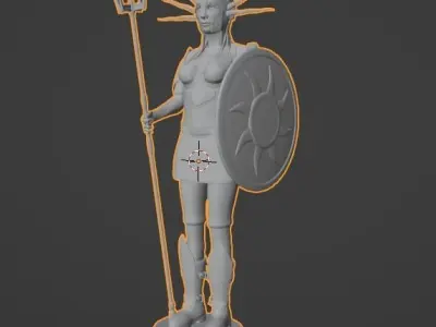Sun Goddess Inanna Low-poly 3D model