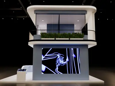 Double decker booth 8m x 10 m 3D Model 3D model