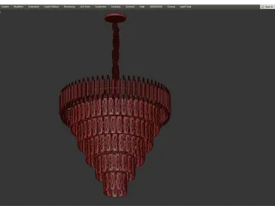 Black Chandelier Crystal D 66 Low-poly 3D model