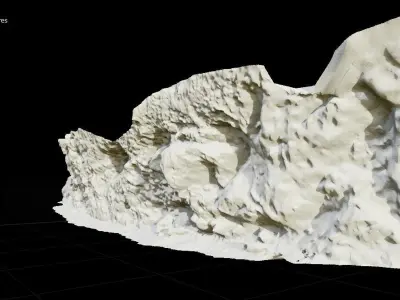 3d scanned cliff 005 Low-poly 3D model