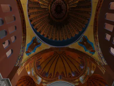 Hagia sophia mosque Istanbul Interior and exterior Low-poly 3D model