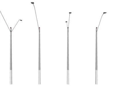 Concrete Lamp Post - Light Pole - Street Light - Group 16 3D model