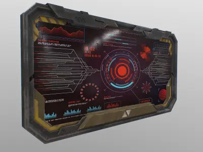 Sci-fi Monitor10 Low-poly 3D model