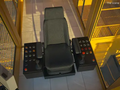  Heavy Duty Dragline With Long Boom Yellow Rigged for Cinema 4D 