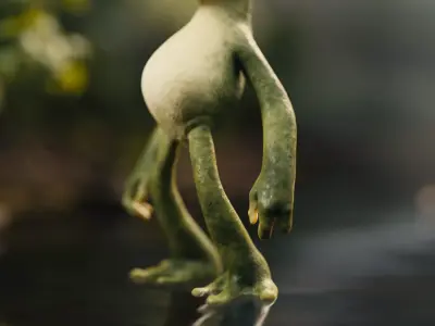 Cartoon Frog Blender 3D model