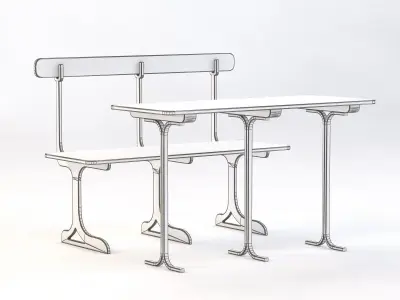 Cafe Seating and Bench 3D model