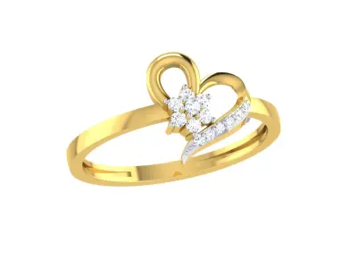 Solitaire Women Engagement Band Ring 3D print model 5