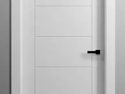 Set of 7 modern painted interior doors 3D model