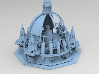 Volcano Tower castle 2 3D model