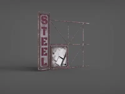 Signboard Big Free low-poly 3D model