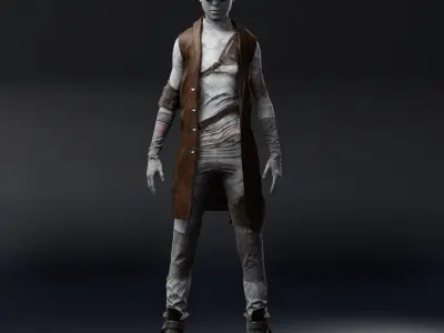 Custom female outfit for Metahuman character Low-poly 3D model